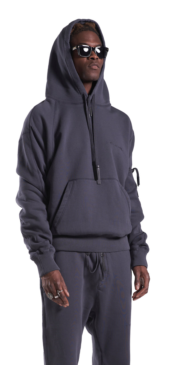 HAND EMBROIDERED CHEST EARTH HOODIE