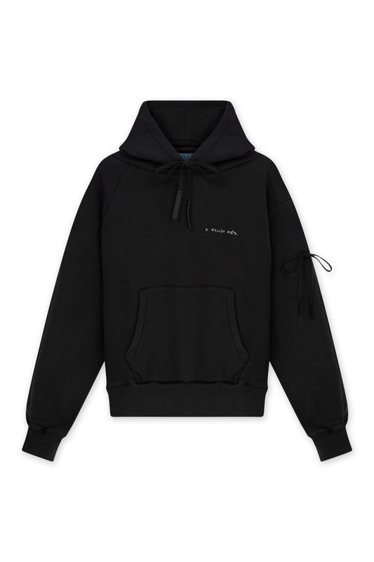 AFP HAND EMBROIDERED CHEST EARTH HOODIE  BLACK