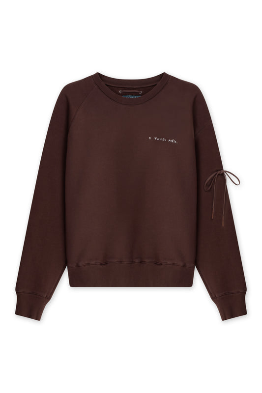 AFP HAND EMBROIDERED CHEST EARTH SWEATER - BROWN