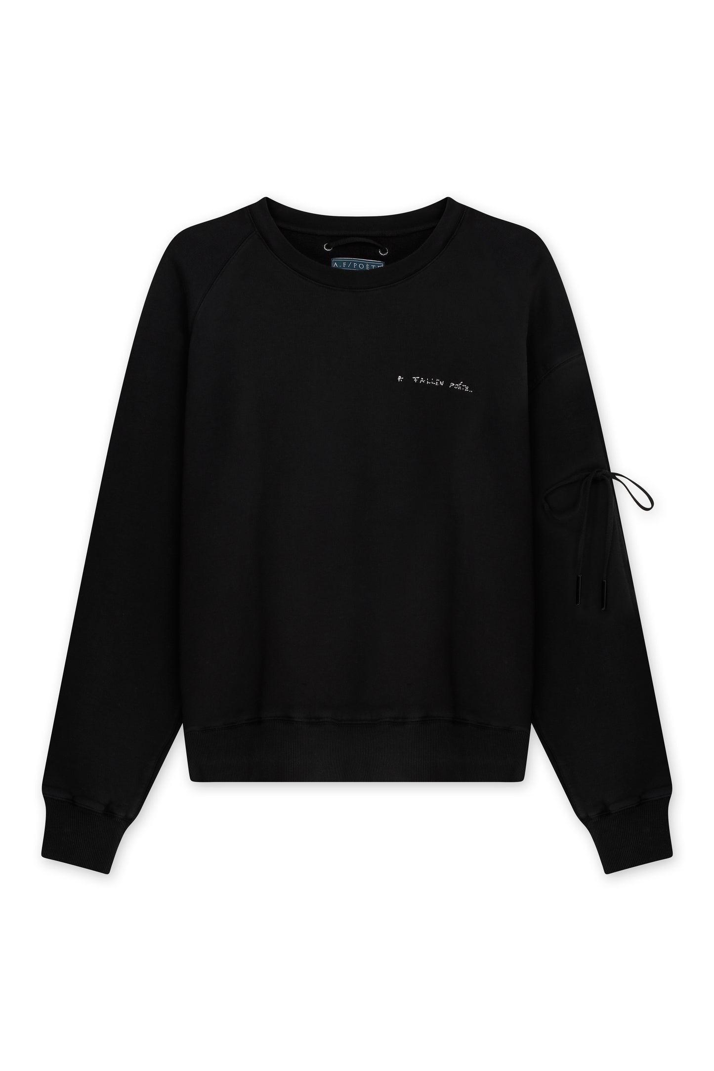 AFP HAND EMBROIDERED CHEST EARTH SWEATER - BLACK